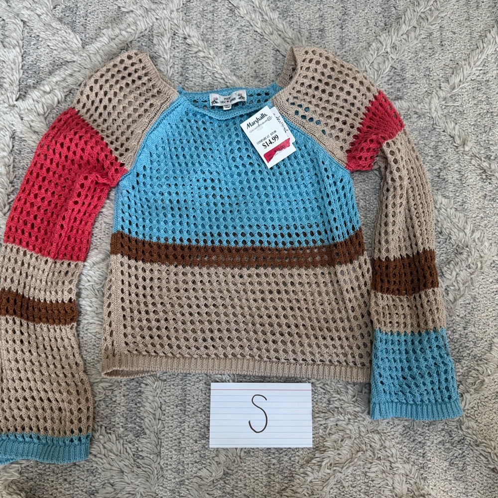 Mossimo Supply Co Red and Blue Crew Neck Sweater